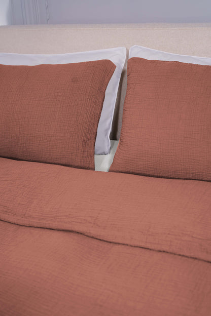 Taie d'oreiller gaze de coton x2 - 4 coloris au choix