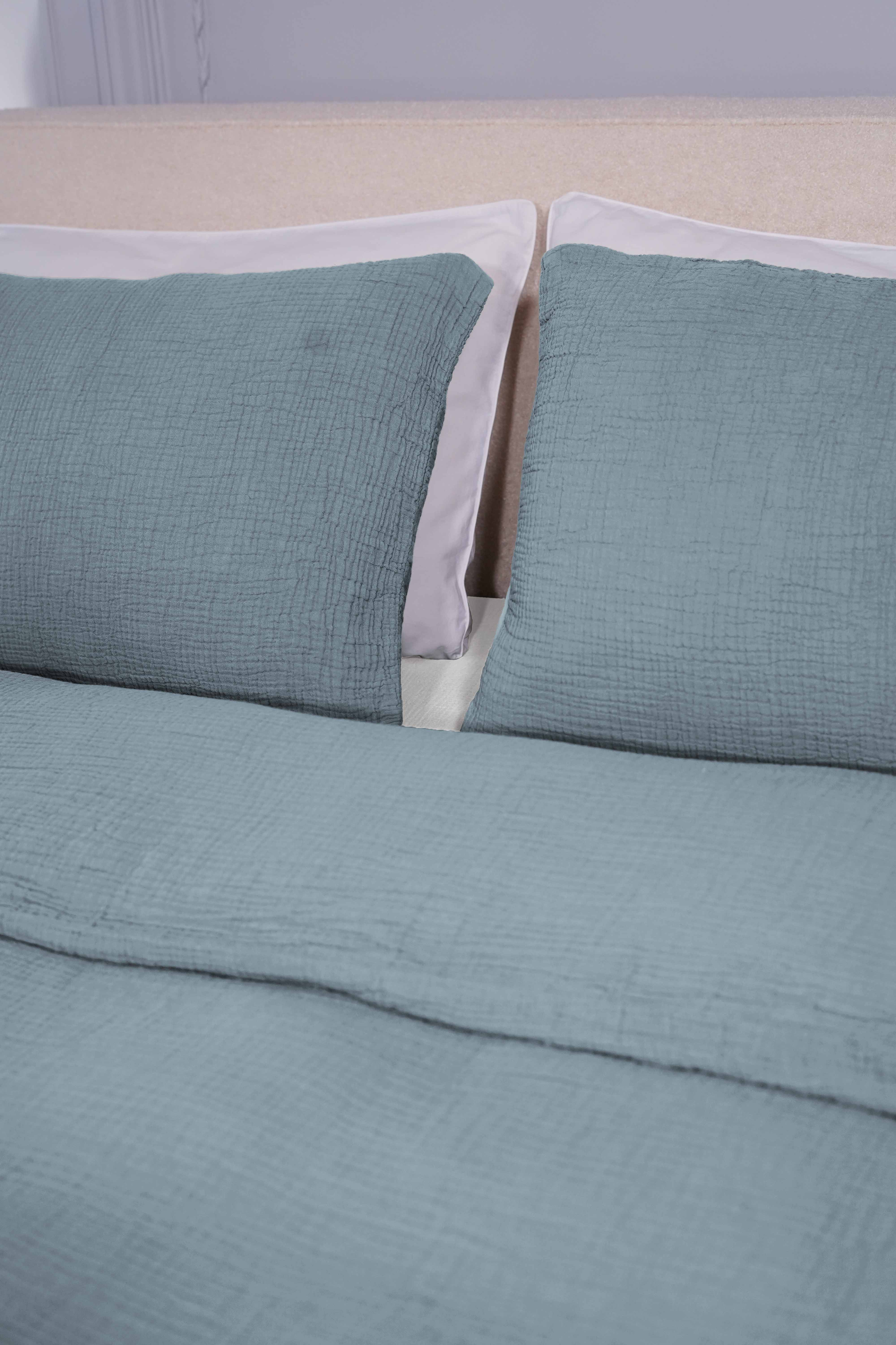 Taie d'oreiller gaze de coton x2 - 4 coloris au choix