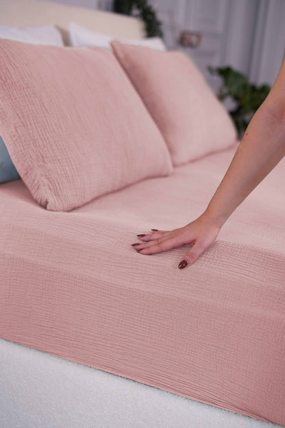 Drap housse gaze de coton - 4 coloris au choix