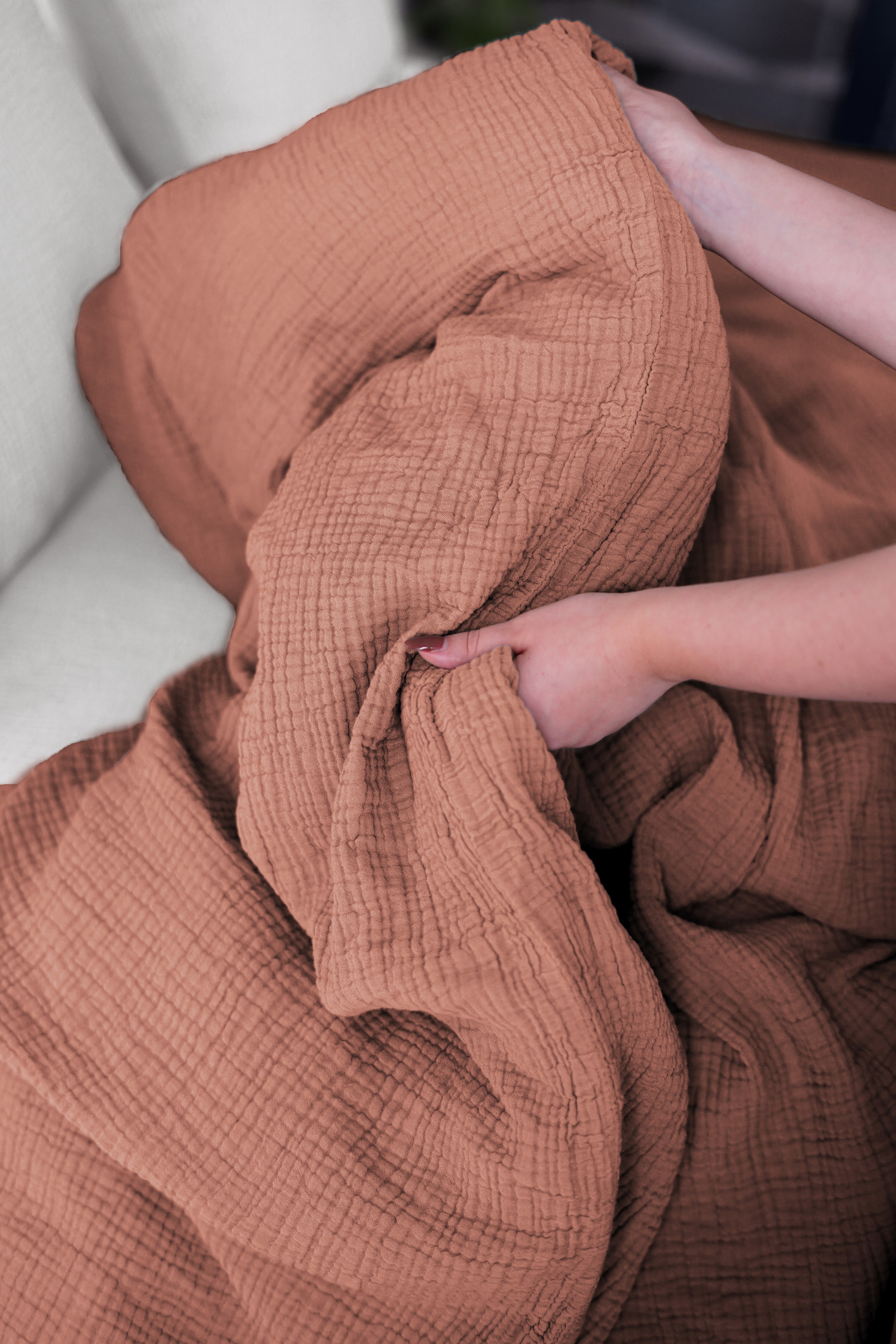 Housse de couette Gaze de coton - 4 coloris au choix