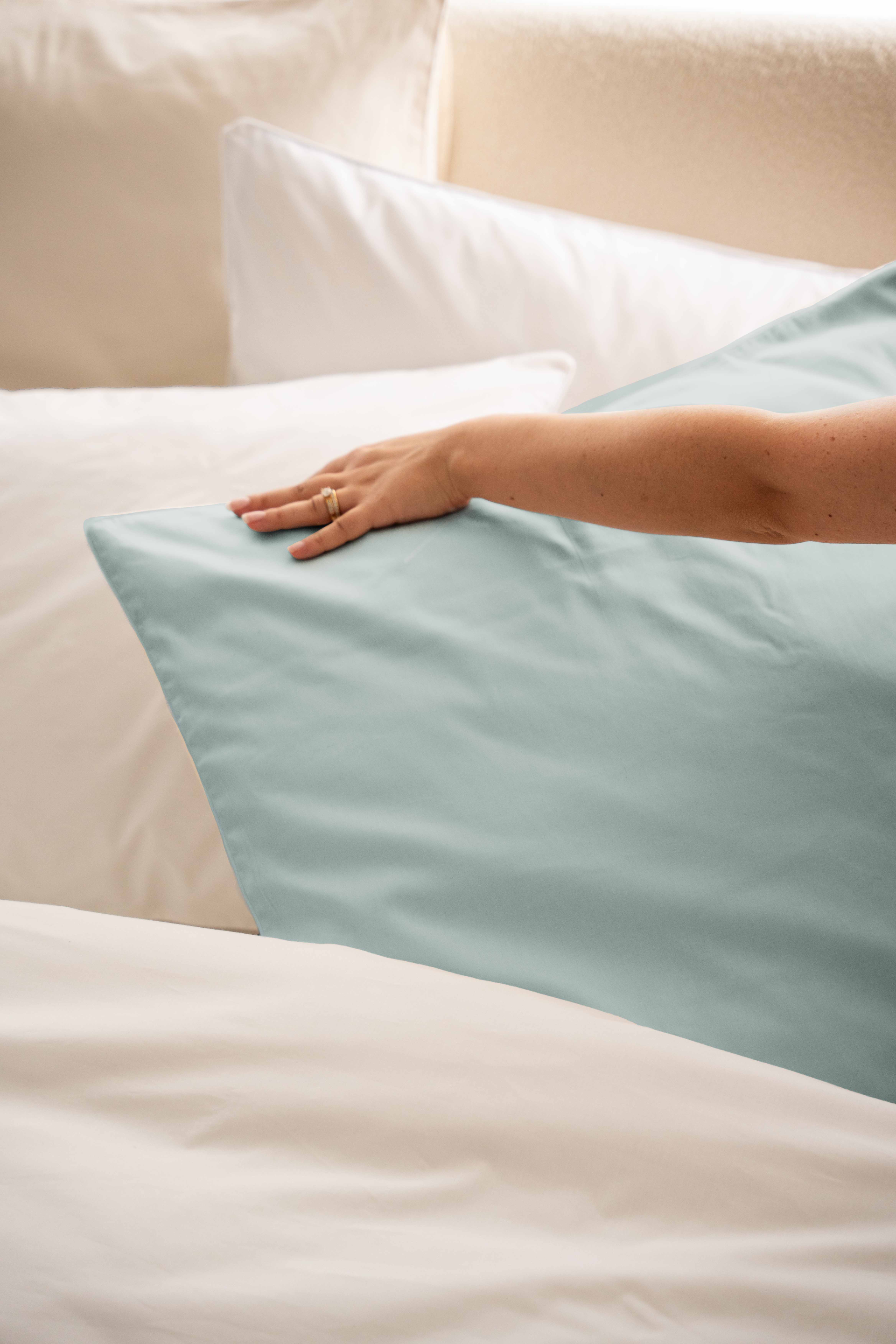 Taie d'oreiller percale lavée x2 - 7 coloris au choix