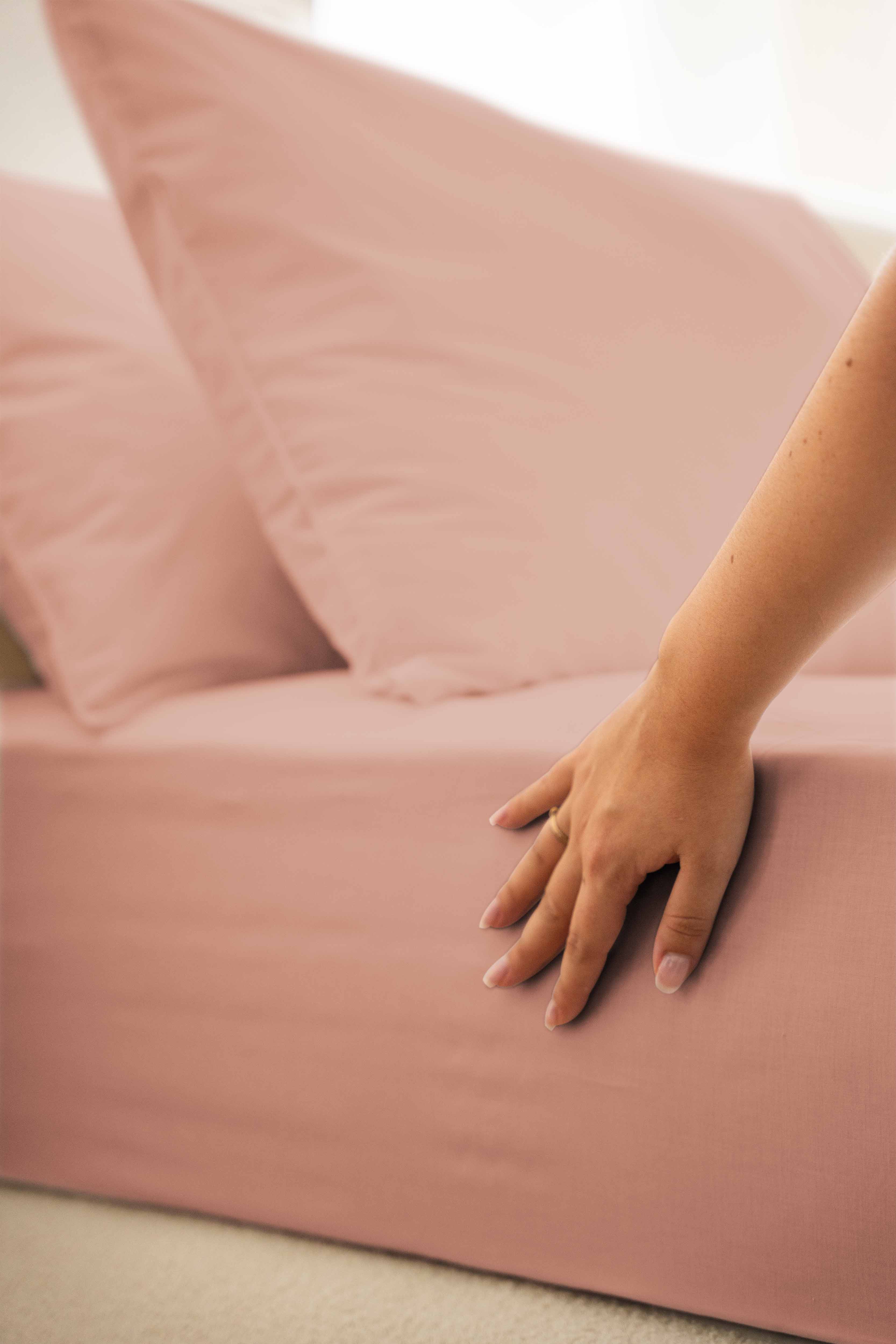 Cotton percale fitted sheet - 6 colors to choose from