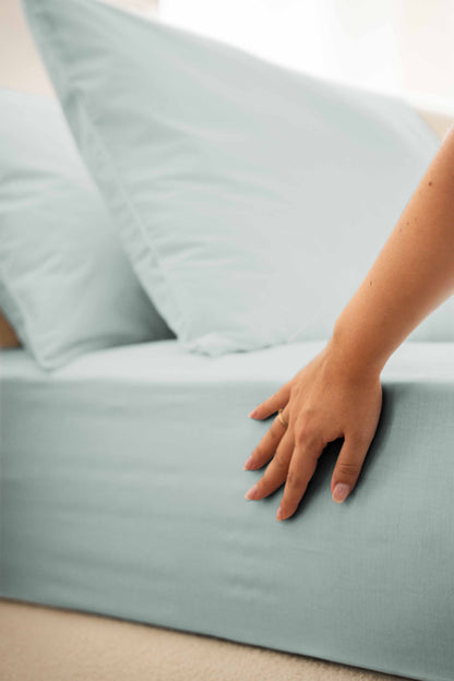 Cotton percale fitted sheet - 6 colors to choose from