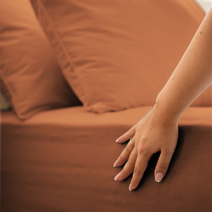 Cotton percale fitted sheet - 6 colors to choose from