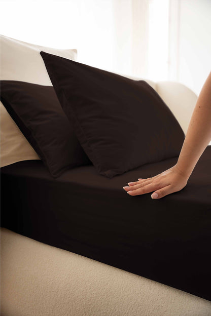 Cotton percale fitted sheet - 6 colors to choose from