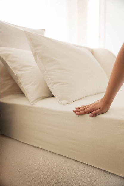 Cotton percale fitted sheet - 6 colors to choose from
