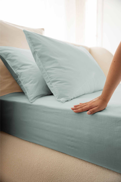 Cotton percale fitted sheet - 6 colors to choose from