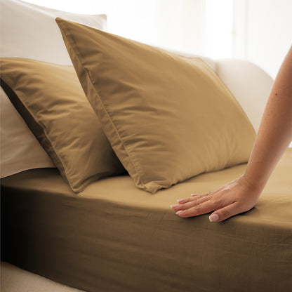 Cotton percale fitted sheet - 6 colors to choose from