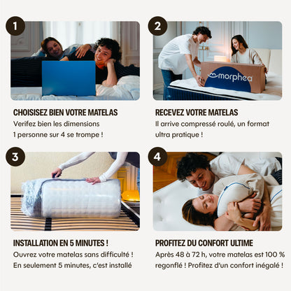 Pack Matelas hybride Mila - mousse et ressorts + 2 oreillers