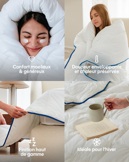 Couette Hiver - Fibres creuses siliconnées, enveloppe coton
