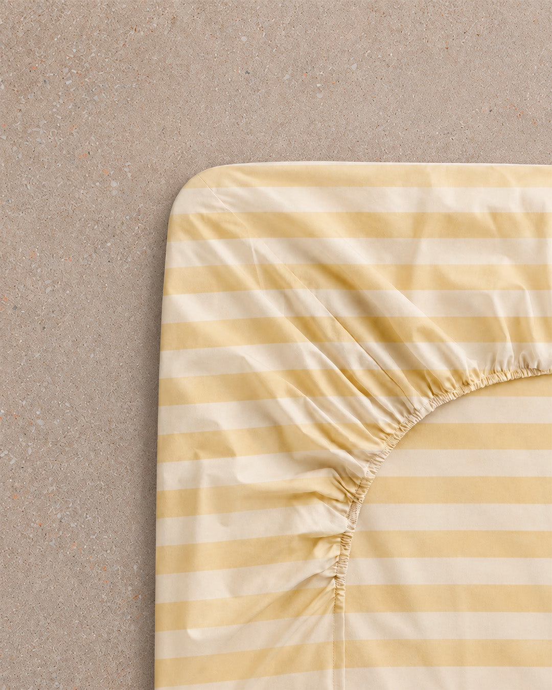 Parure de lit percale de coton - Stripe jaune