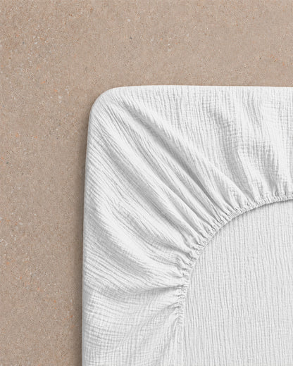 Drap housse gaze de coton - 7 coloris au choix