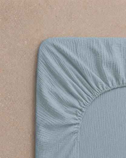 Drap housse gaze de coton - 7 coloris au choix