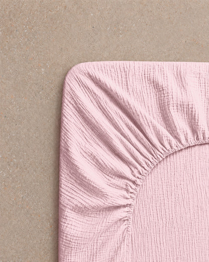 Drap housse gaze de coton - 7 coloris au choix