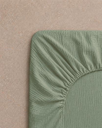 Drap housse gaze de coton - 7 coloris au choix