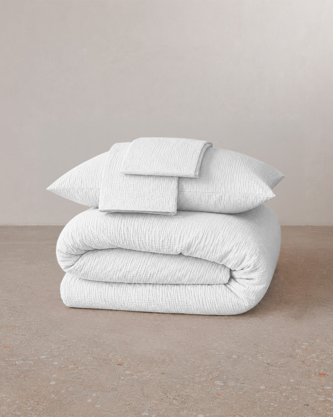 Parure de lit gaze de coton - Blanc