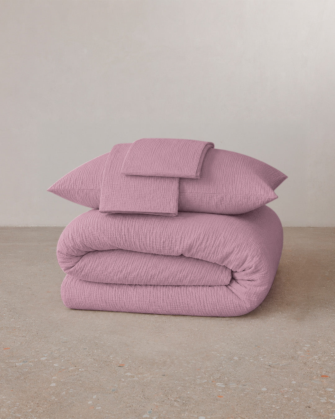 Parure de lit gaze de coton - Lila