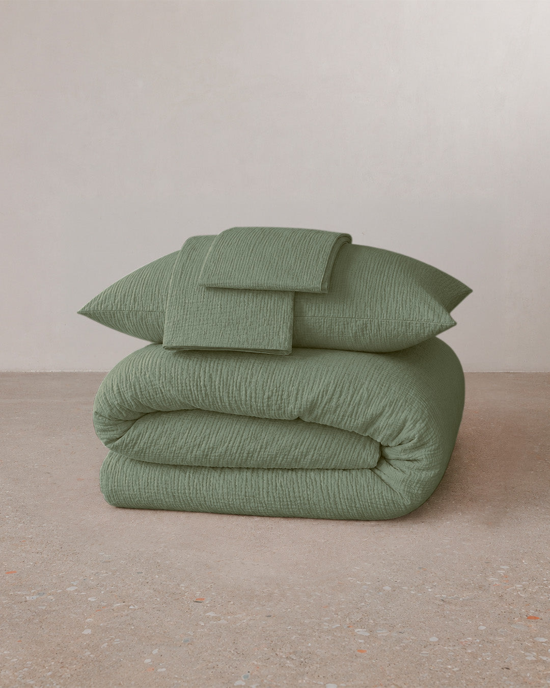 Cotton gauze bed linen set - Watercress