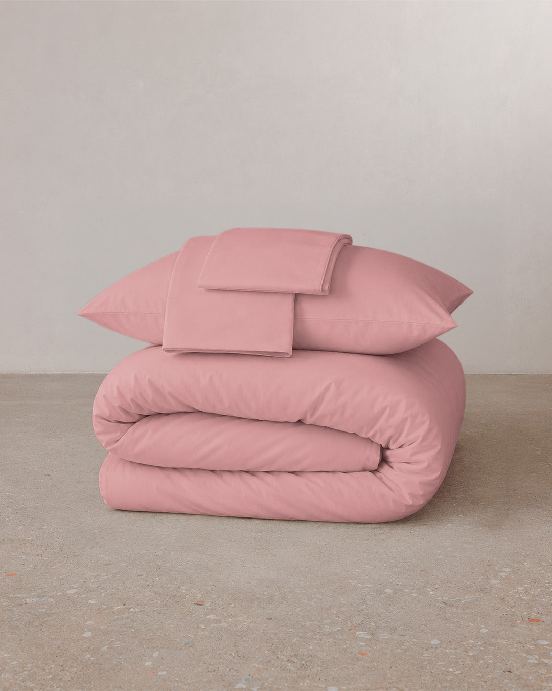 Cotton percale bedding set - Pink