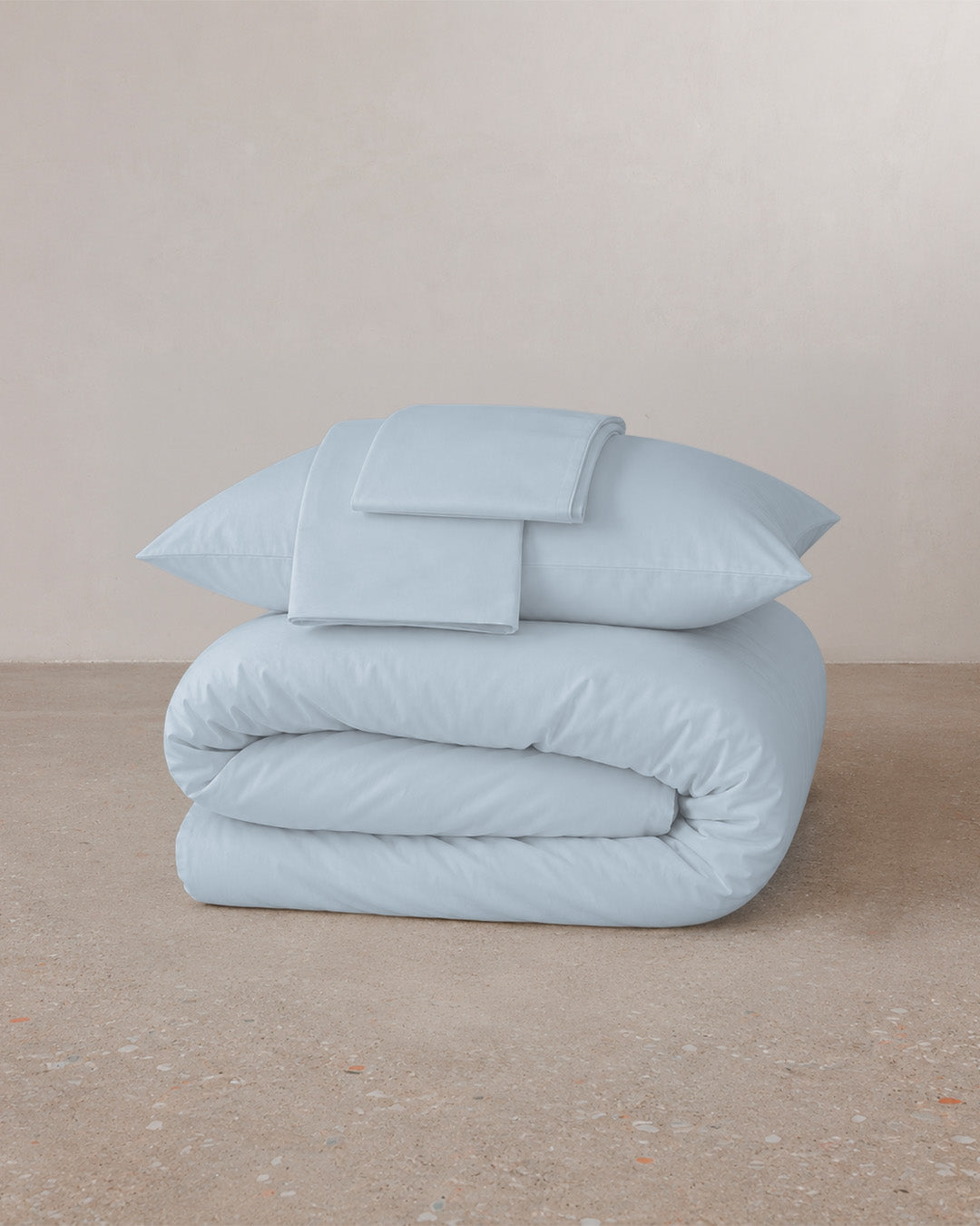 Parure de lit satin de coton - Baby Blue
