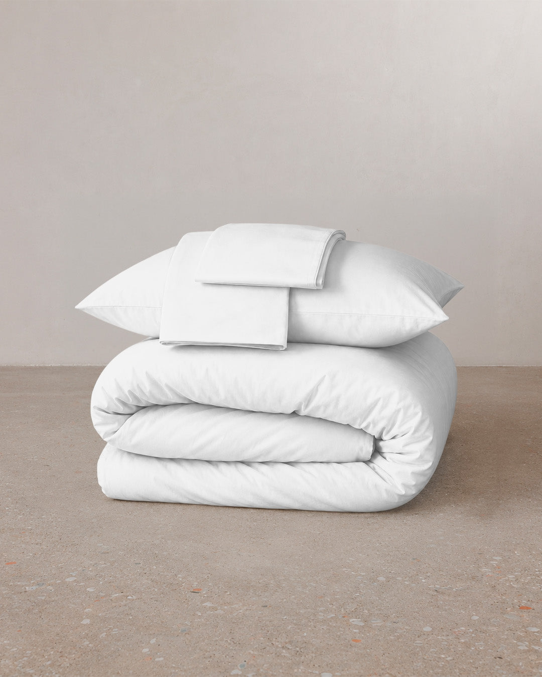 Cotton satin bed linen set - White