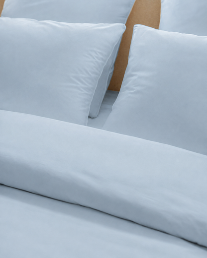Parure de lit satin de coton - Baby Blue