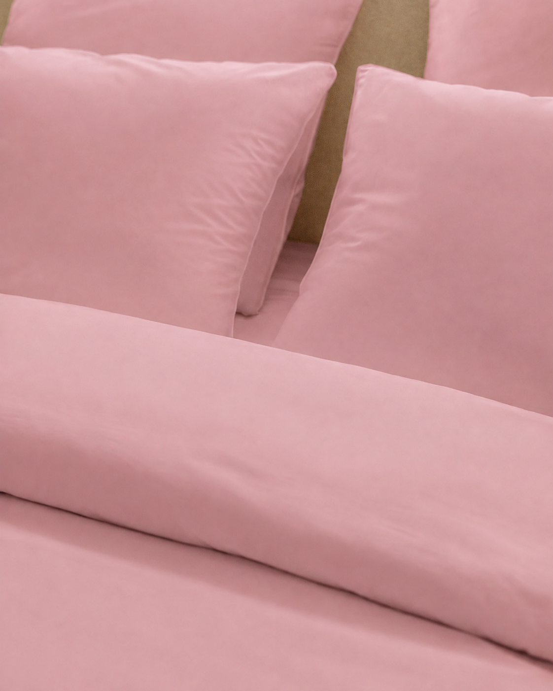 Parure de lit percale de coton - Rose