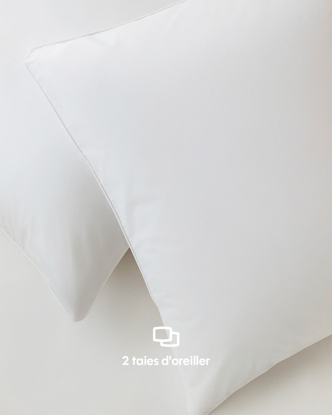 Cotton percale pillowcases x2 - 5 colors to choose from