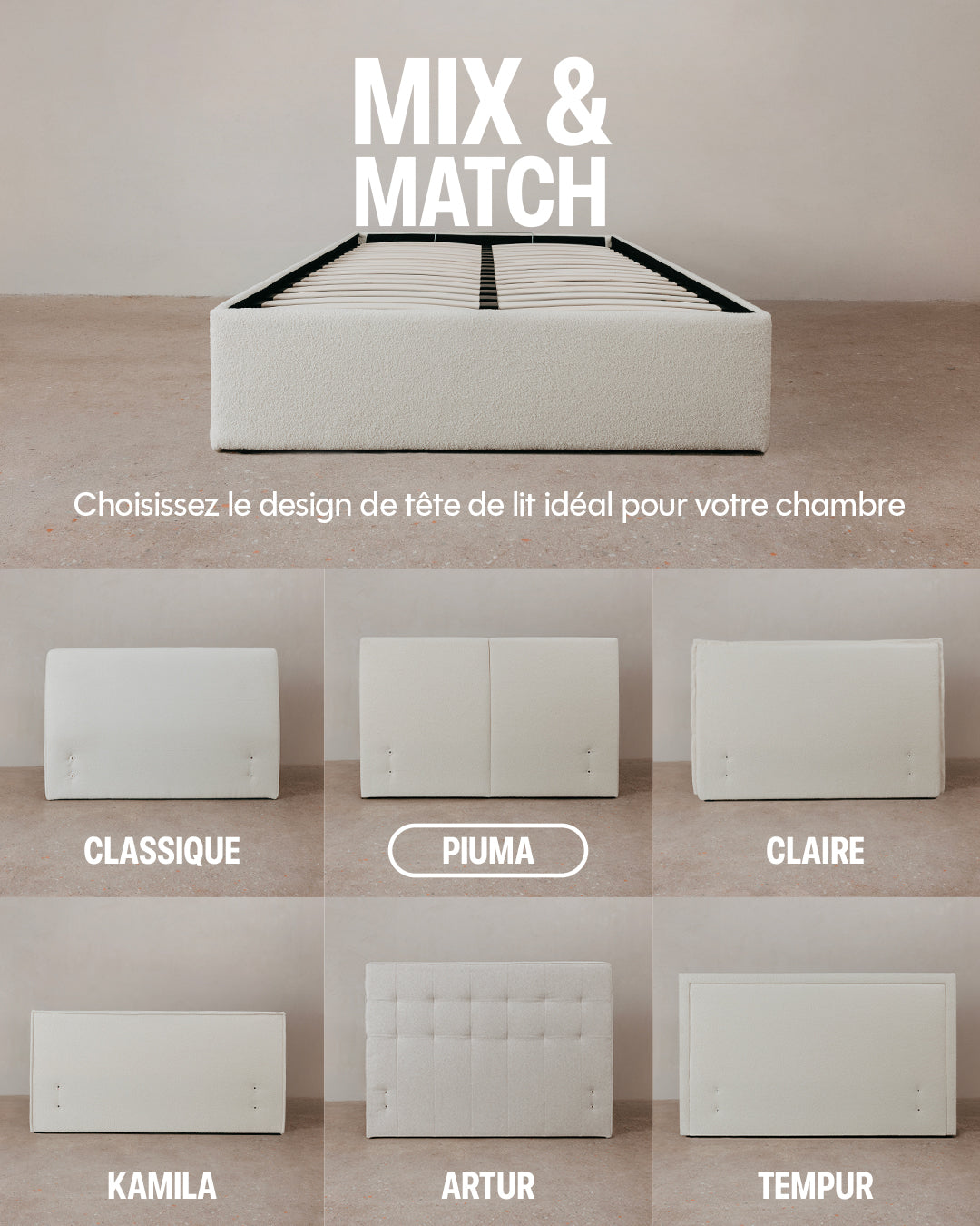 Storage Bed - 100% customisable - Piuma