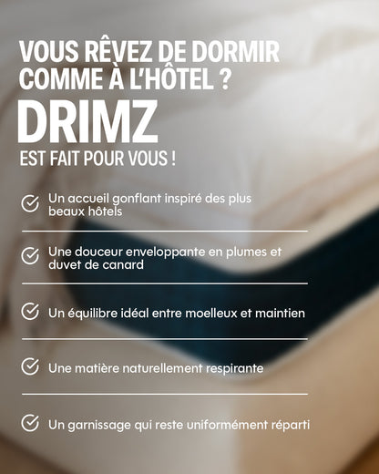 The Drimz mattress topper - duck feathers - 5 cm