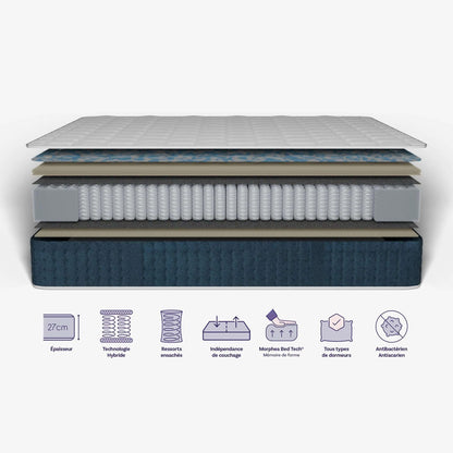 Photo découpée du Matelas hybride premium Jade - mémoire de forme