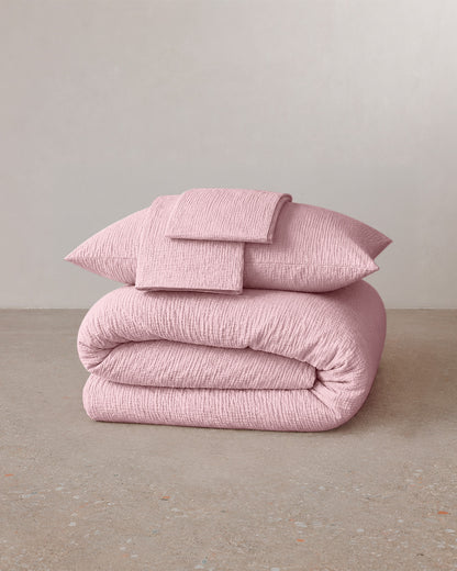Parure de lit gaze de coton - Pink