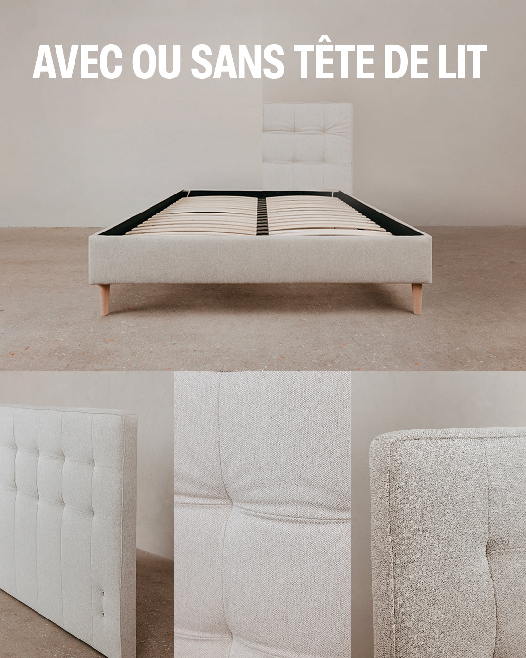 Box spring bed - 3 colors to choose from