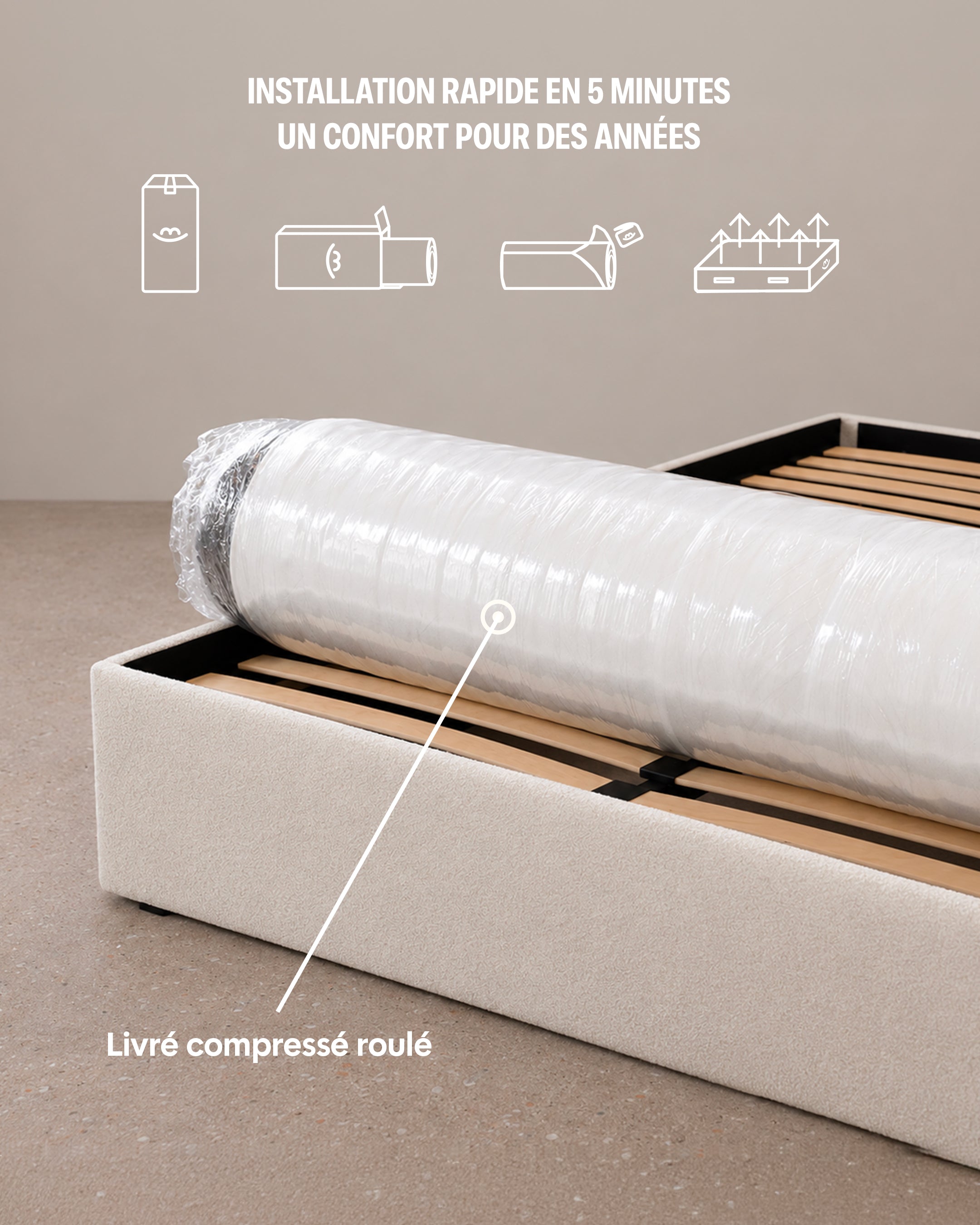 Matelas hybride luxe Victoria - mémoire de forme - 30cm