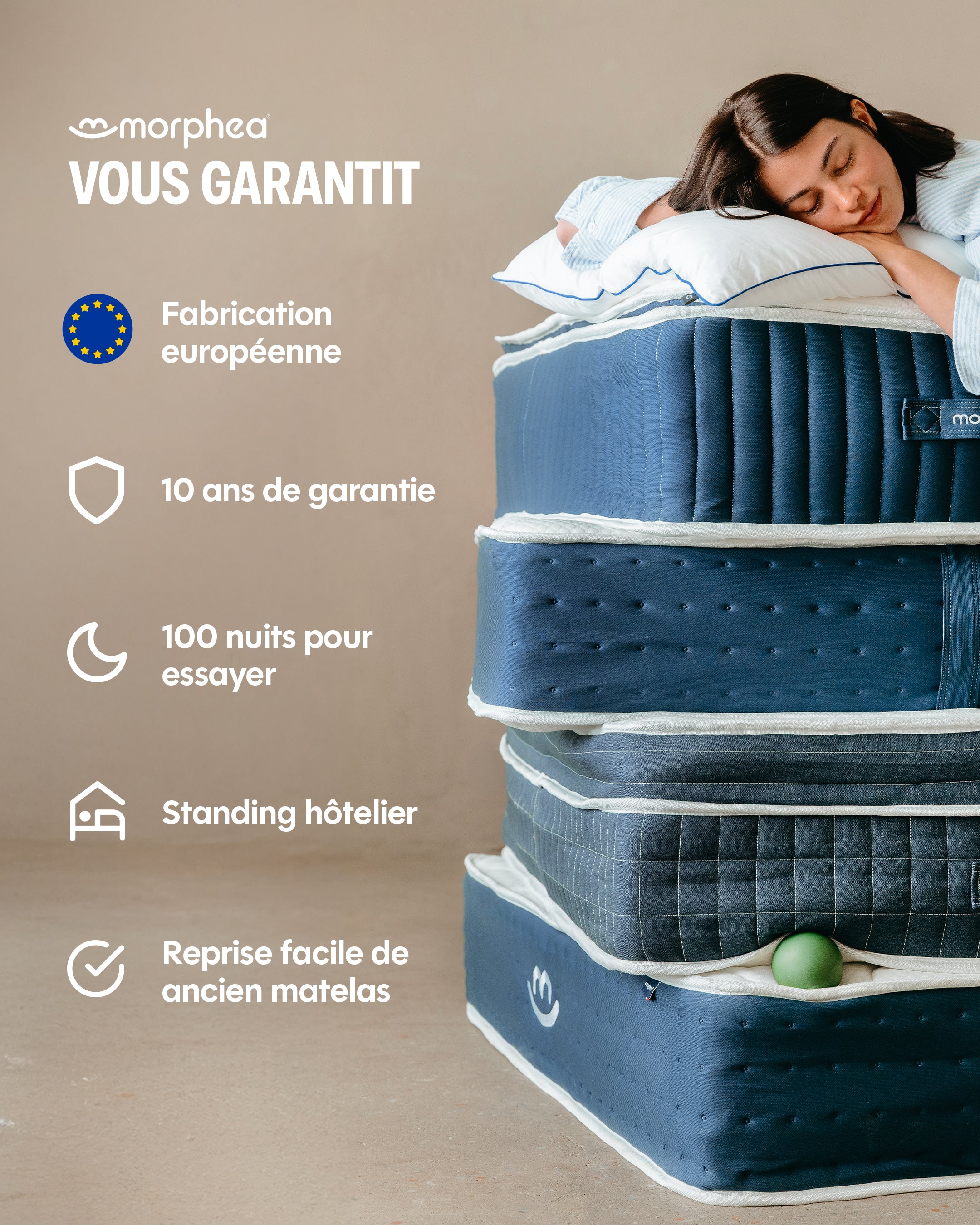 Matelas hybride luxe Victoria - mémoire de forme - 30cm