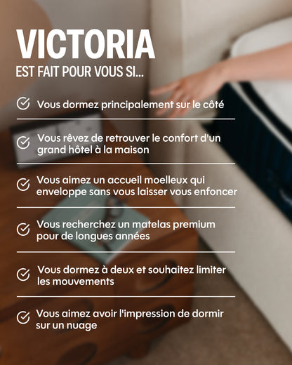 Matelas hybride luxe Victoria - mémoire de forme - 30cm