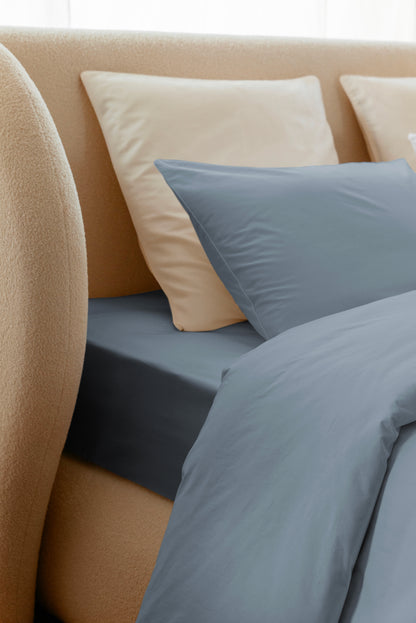 Parure de lit percale de coton - Bleu