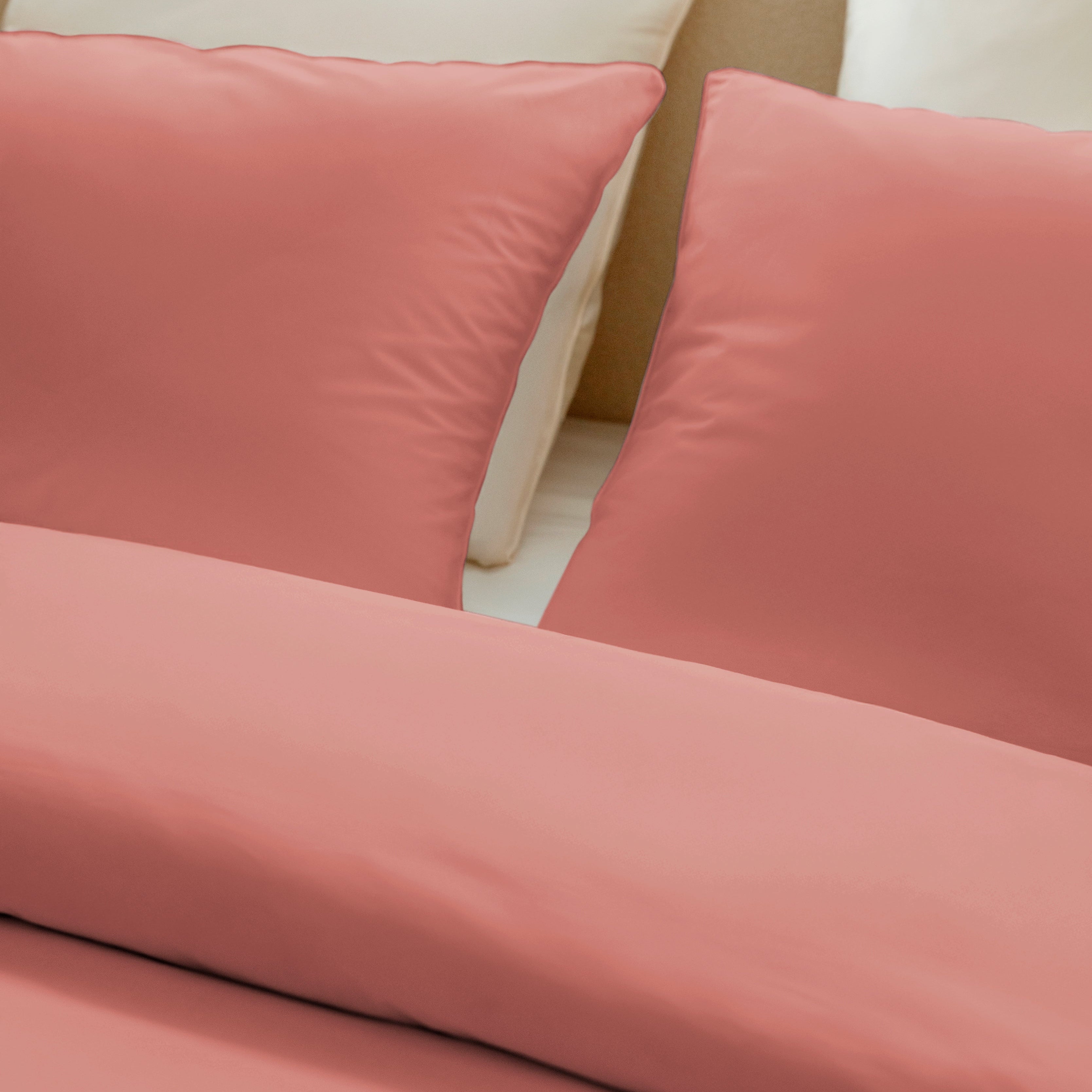 Parure de lit percale de coton - Rose