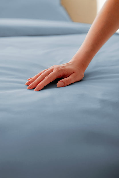 Parure de lit percale de coton - Bleu