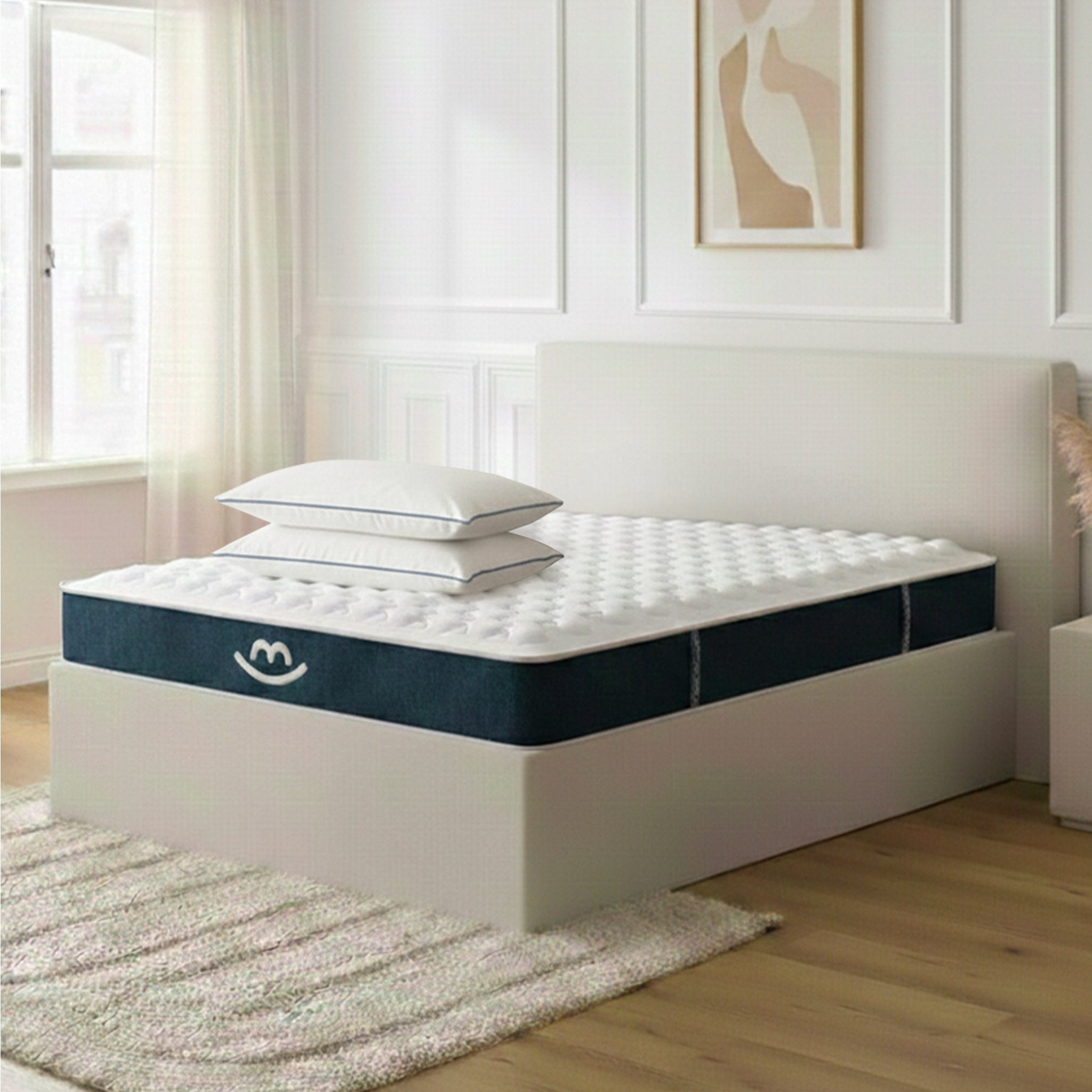 Pack Matelas hybride Mila - mousse et ressorts + 2 oreillers