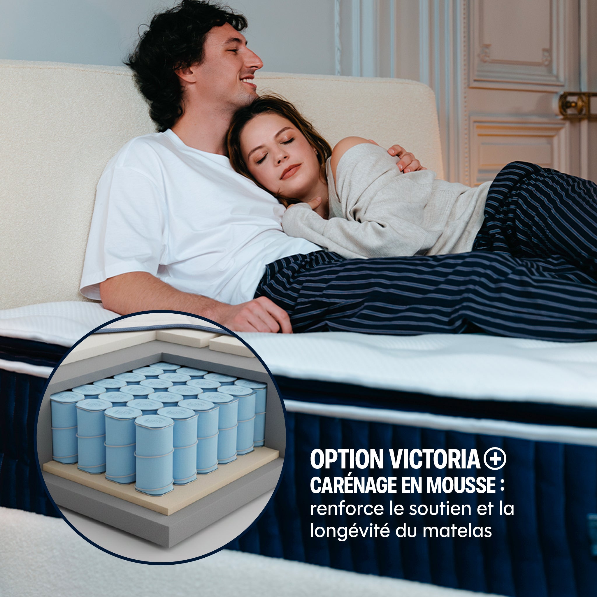 Matelas Hybride Luxe Victoria Plus - Soutien renforcé - 30 cm