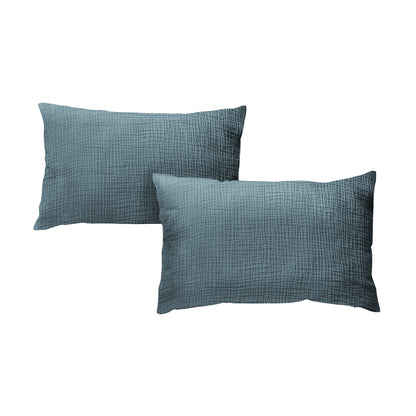 Taie d'oreiller gaze de coton x2 - 4 coloris au choix