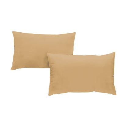 Cotton satin pillowcase x2 - Beige