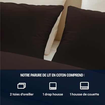Washed cotton bedding set - Chocolate Martini