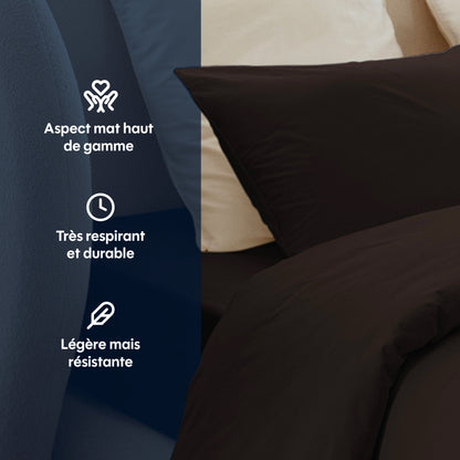 Taie d'oreiller coton lavé x2 - 2 coloris au choix