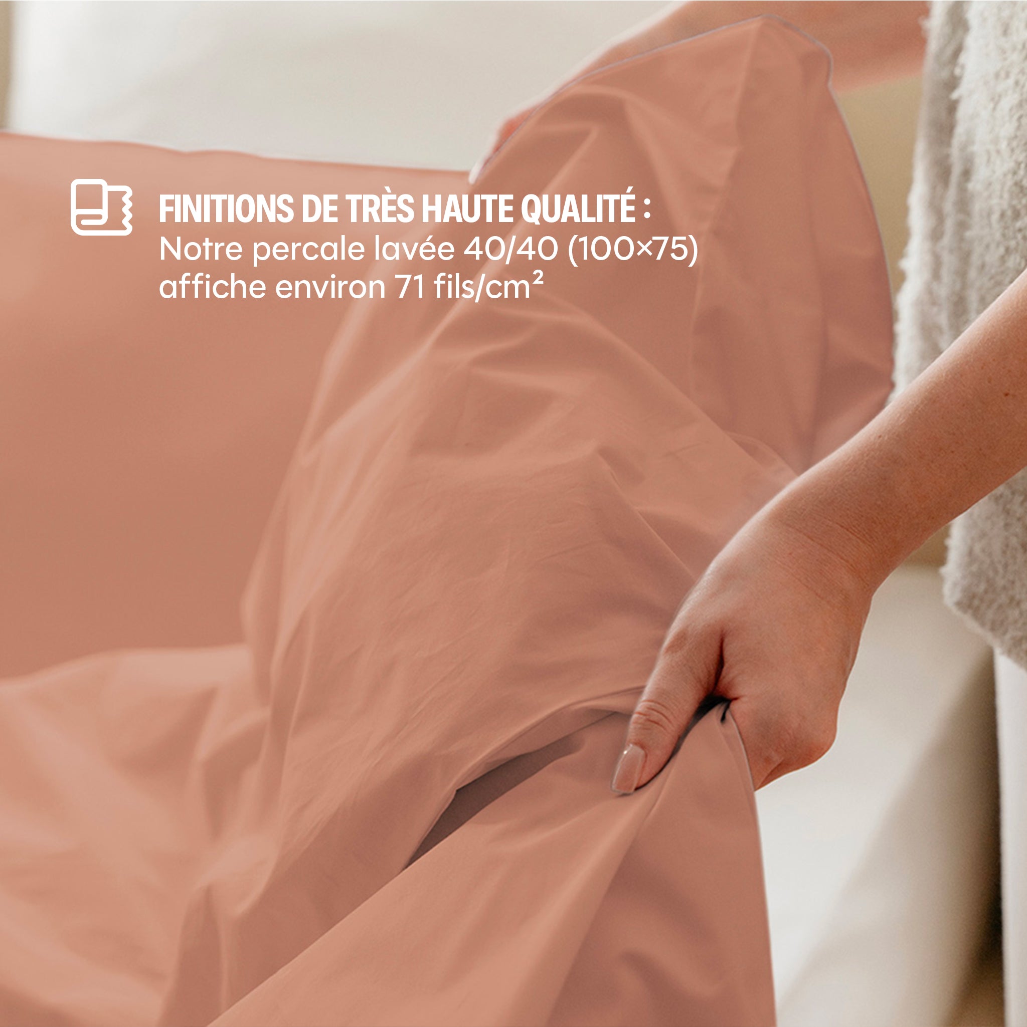 Housse de couette percale lavée - 8 coloris au choix
