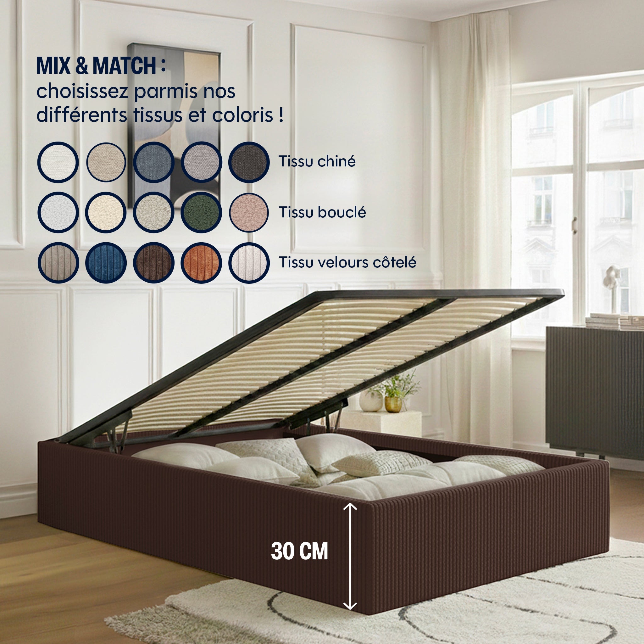 Lit Coffre - 100% personnalisable - Sans