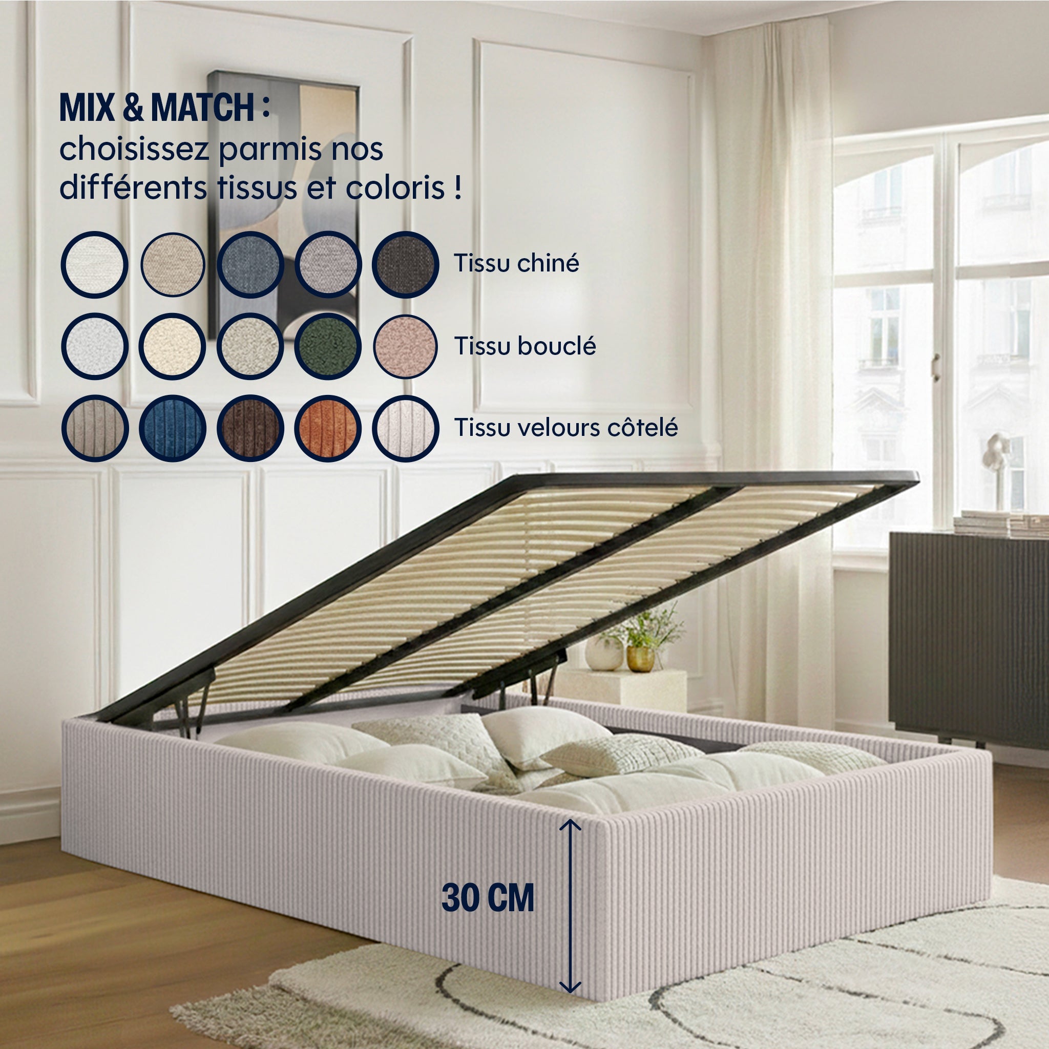 Lit Coffre - 100% personnalisable - Sans
