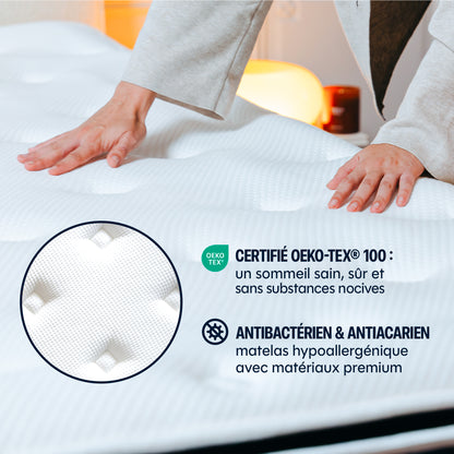Matelas Hybride Luxe Victoria Plus - Soutien renforcé - 30 cm