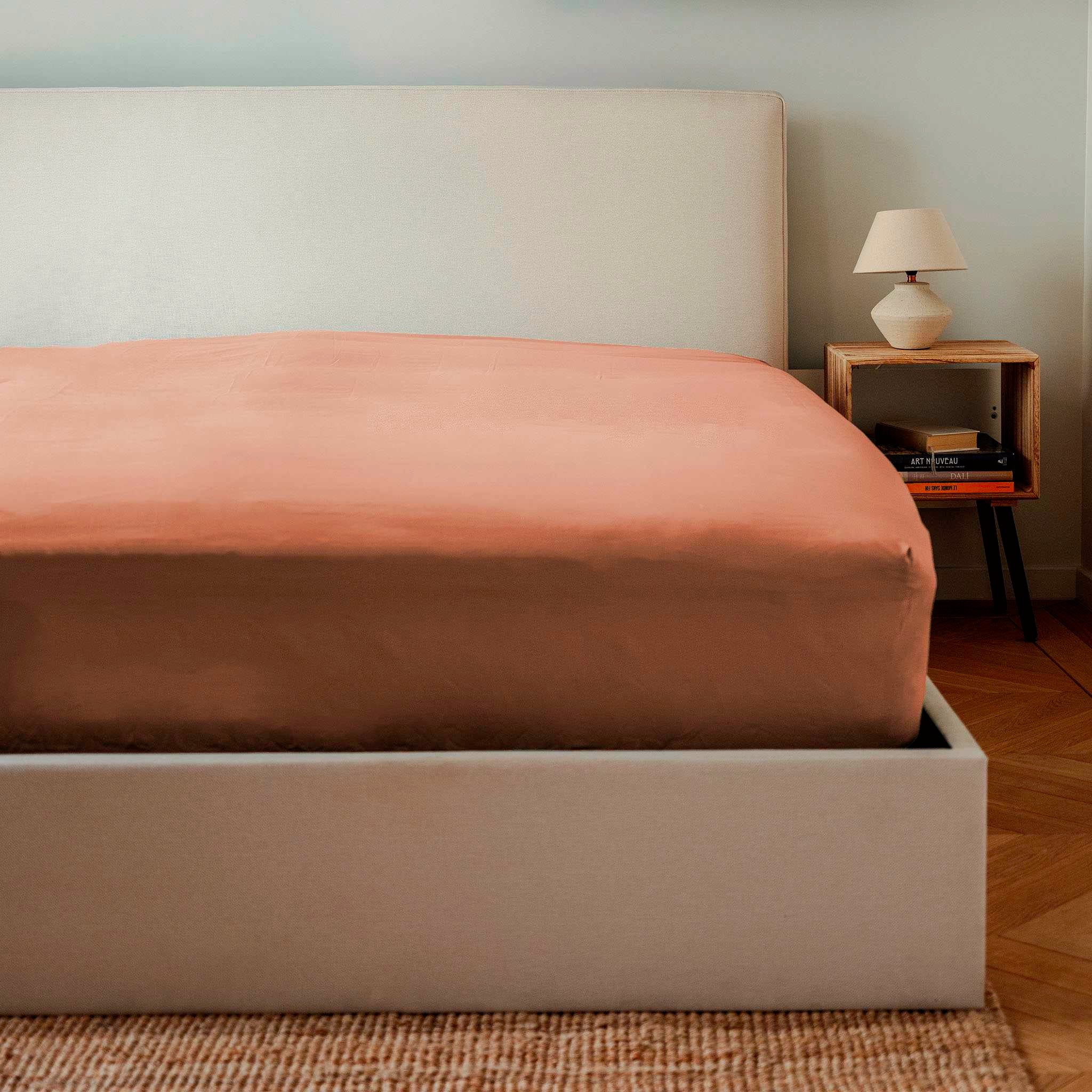 Parure de lit percale de coton - Terracotta